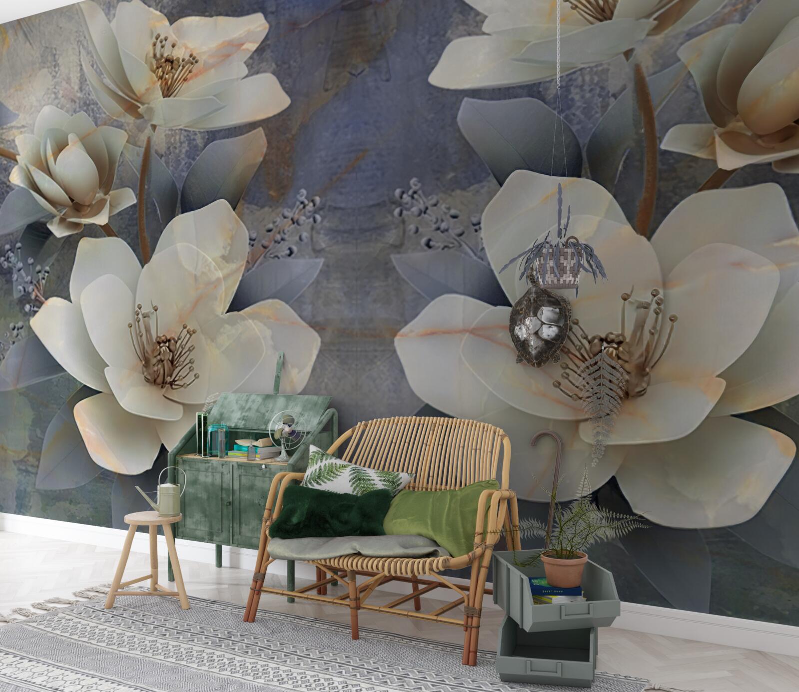 Fotobehang volumetrische bloeiers