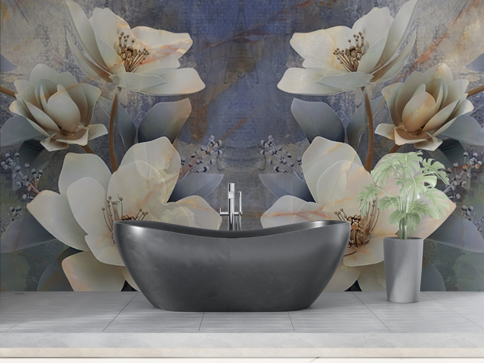 Fotobehang volumetrische bloeiers