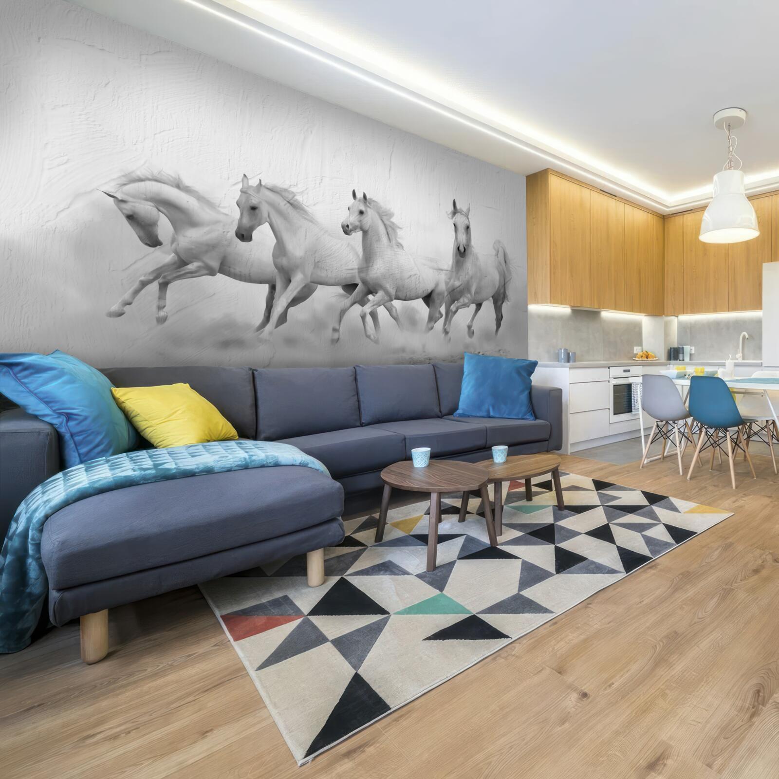 Fotobehang groep paarden