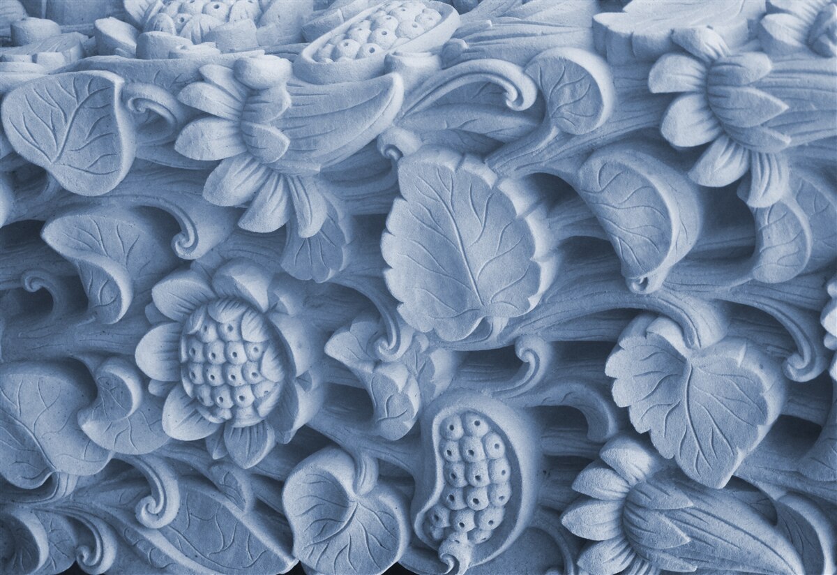 Fotobehang bladstructuur op gips