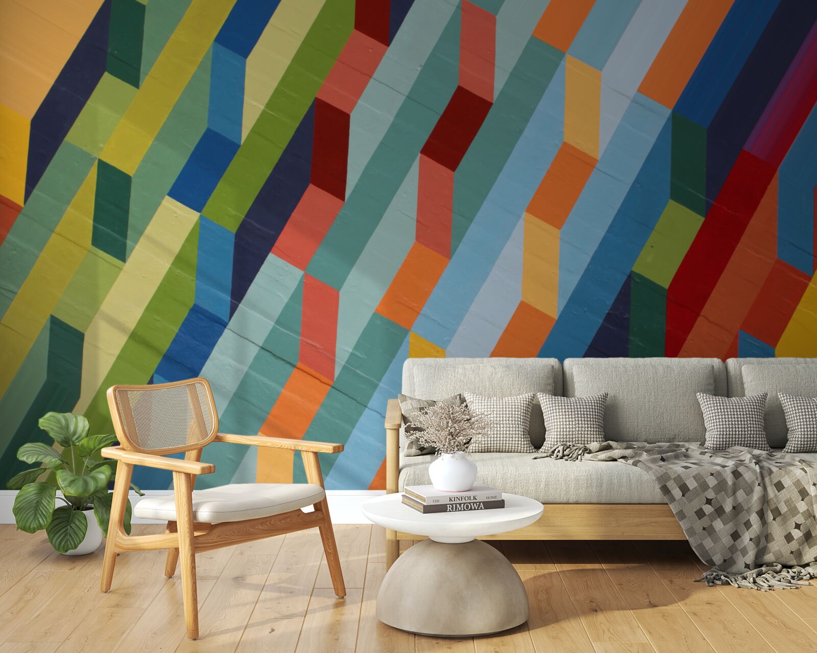 Fotobehang rechthoekige vormen in rijke kleuren