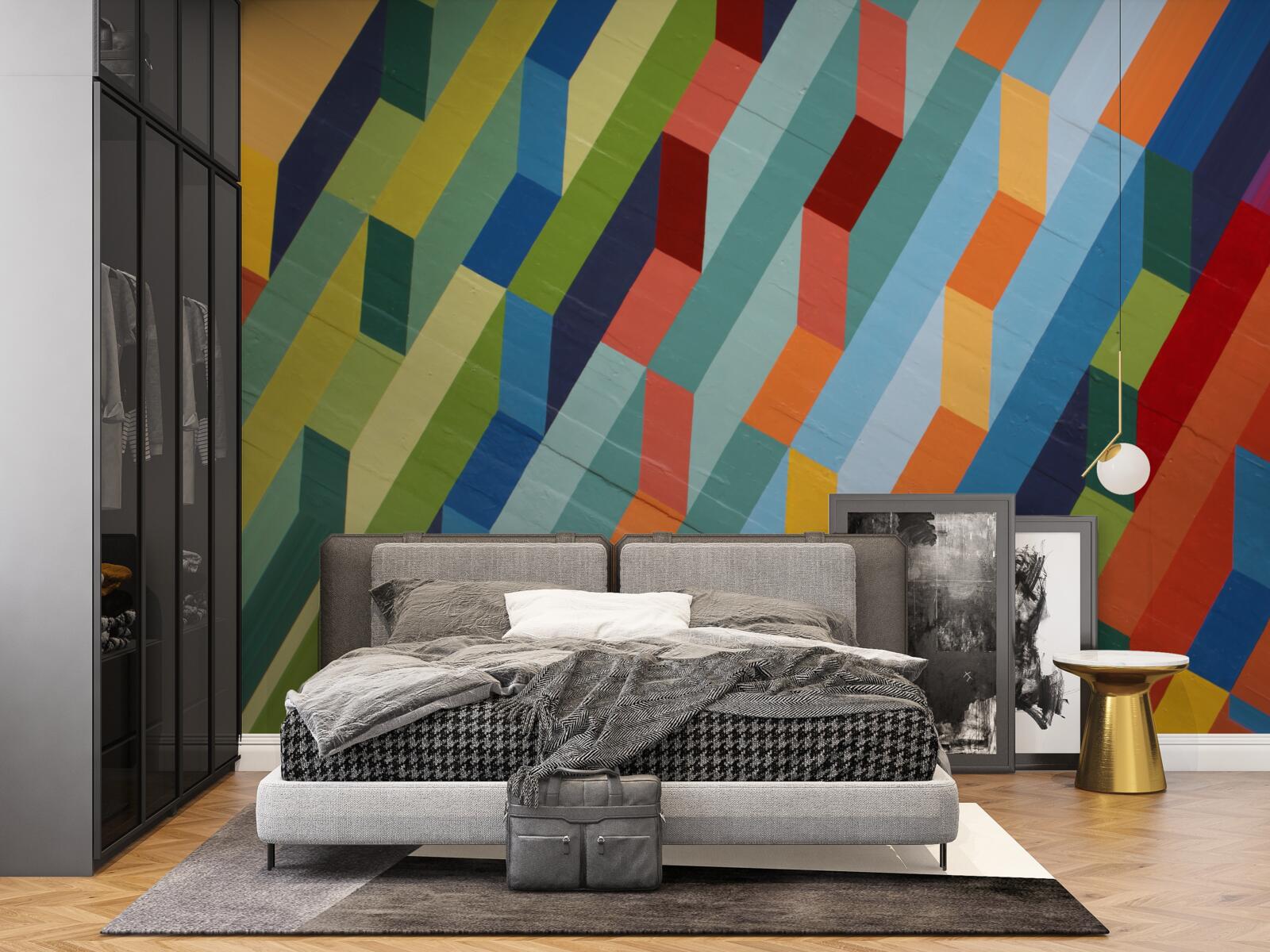 Fotobehang rechthoekige vormen in rijke kleuren