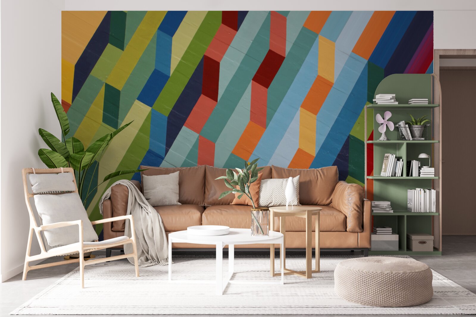 Fotobehang rechthoekige vormen in rijke kleuren