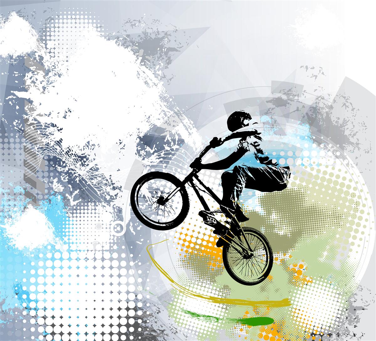 Fotobehang motorrijder graffiti