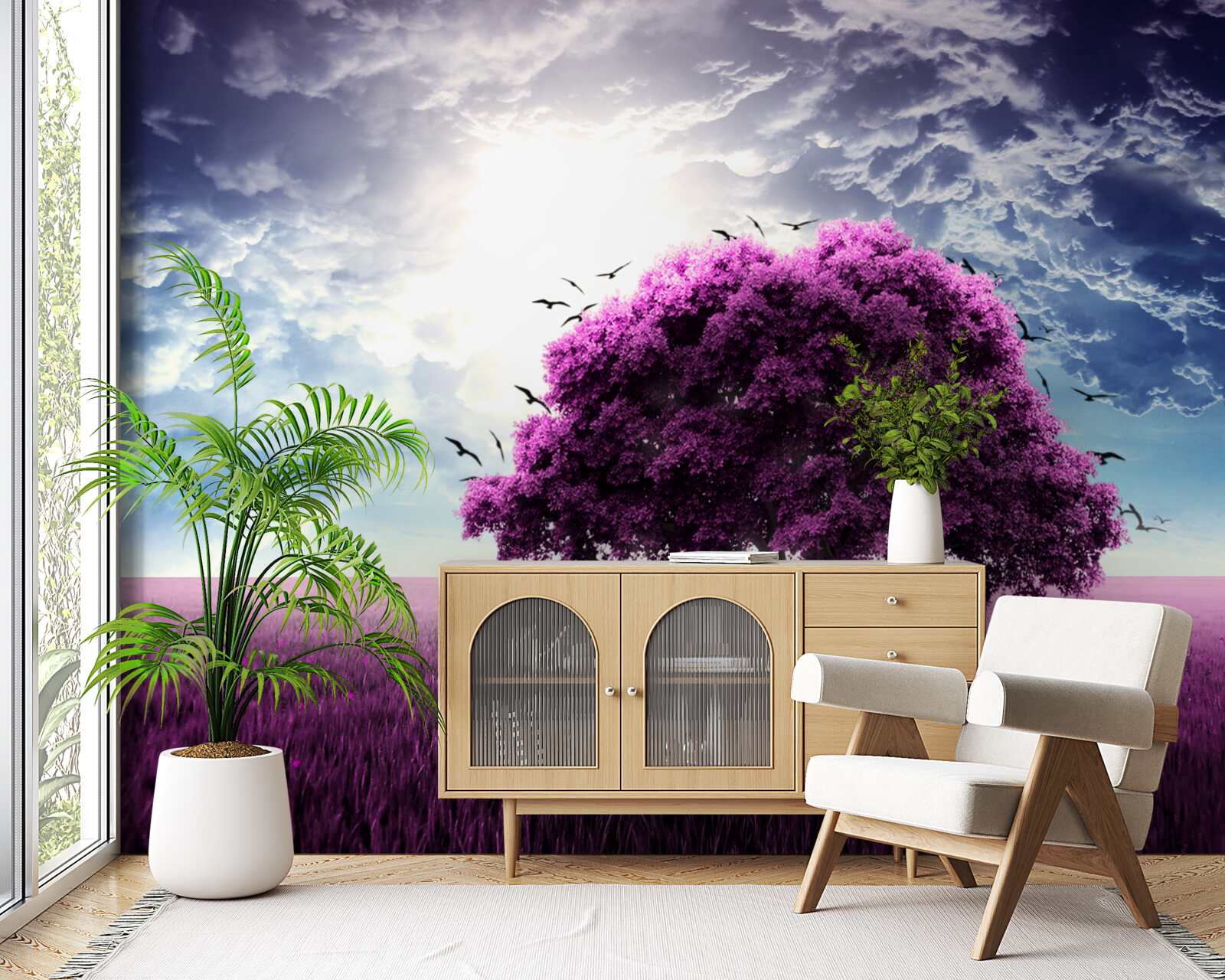 Fotobehang seringbloesemboom