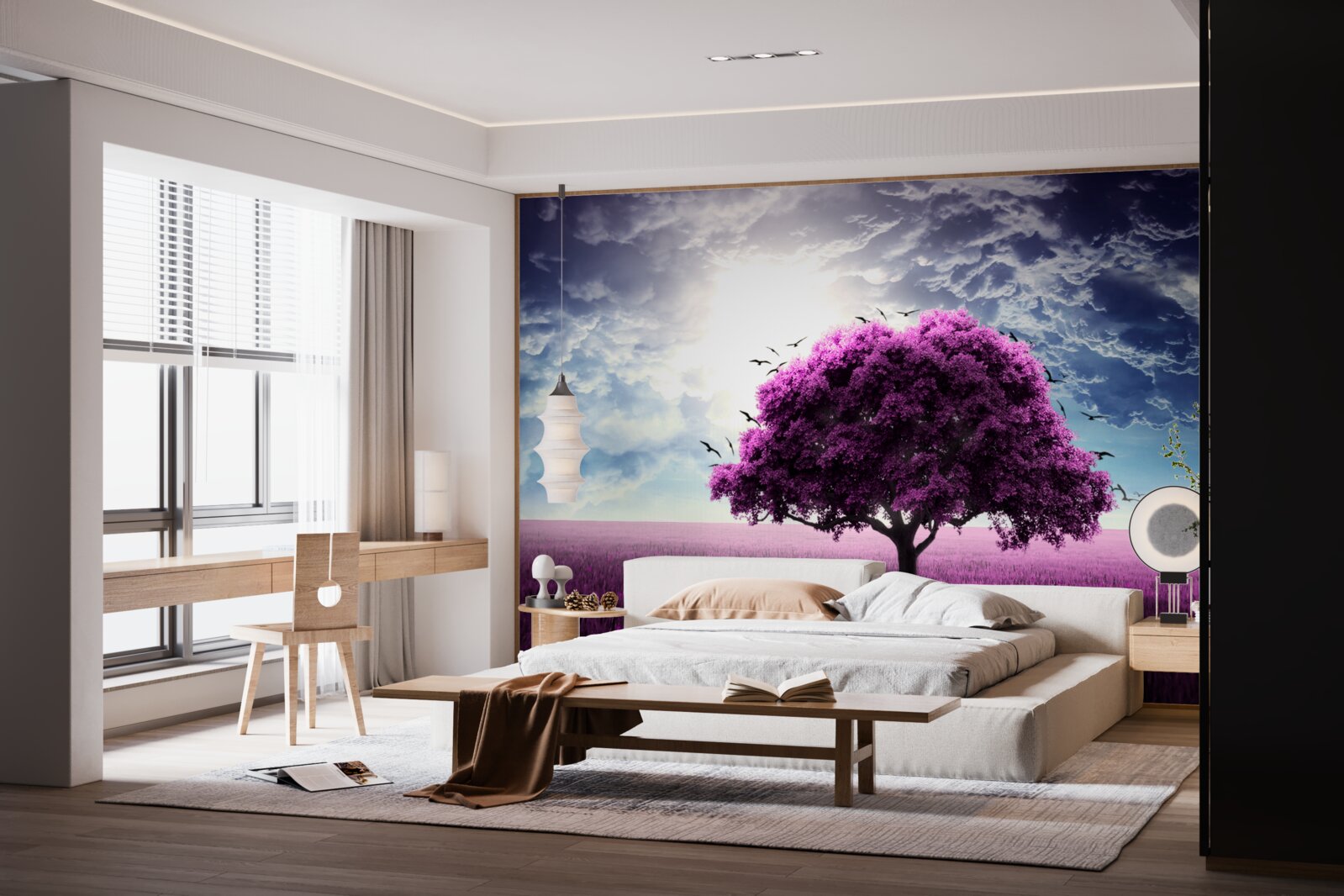 Fotobehang seringbloesemboom