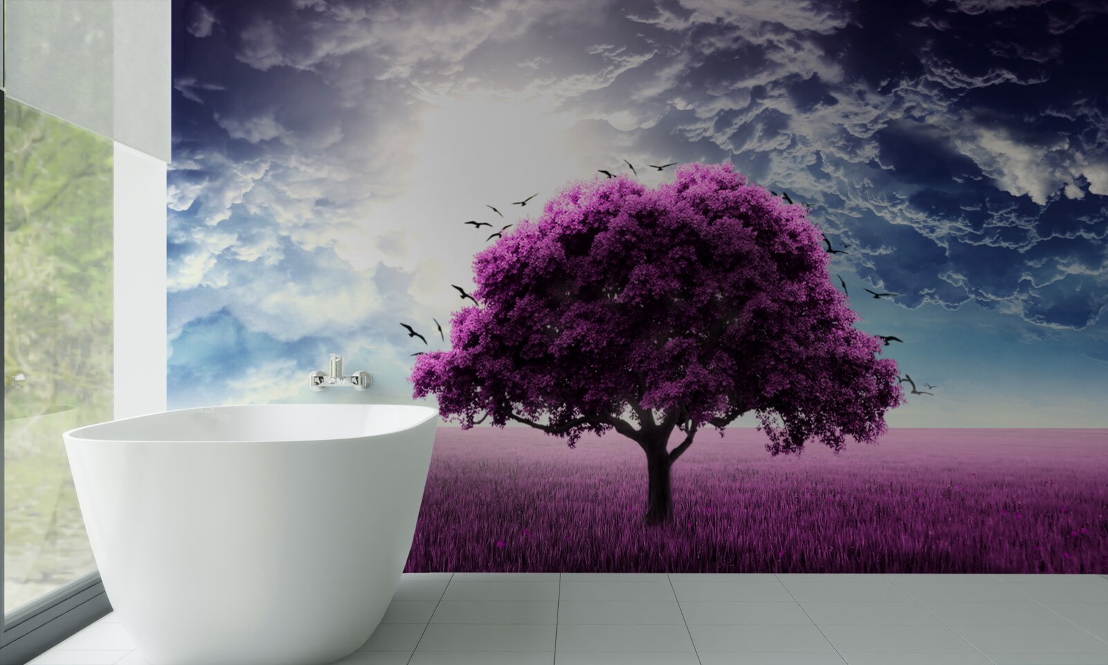 Fotobehang seringbloesemboom