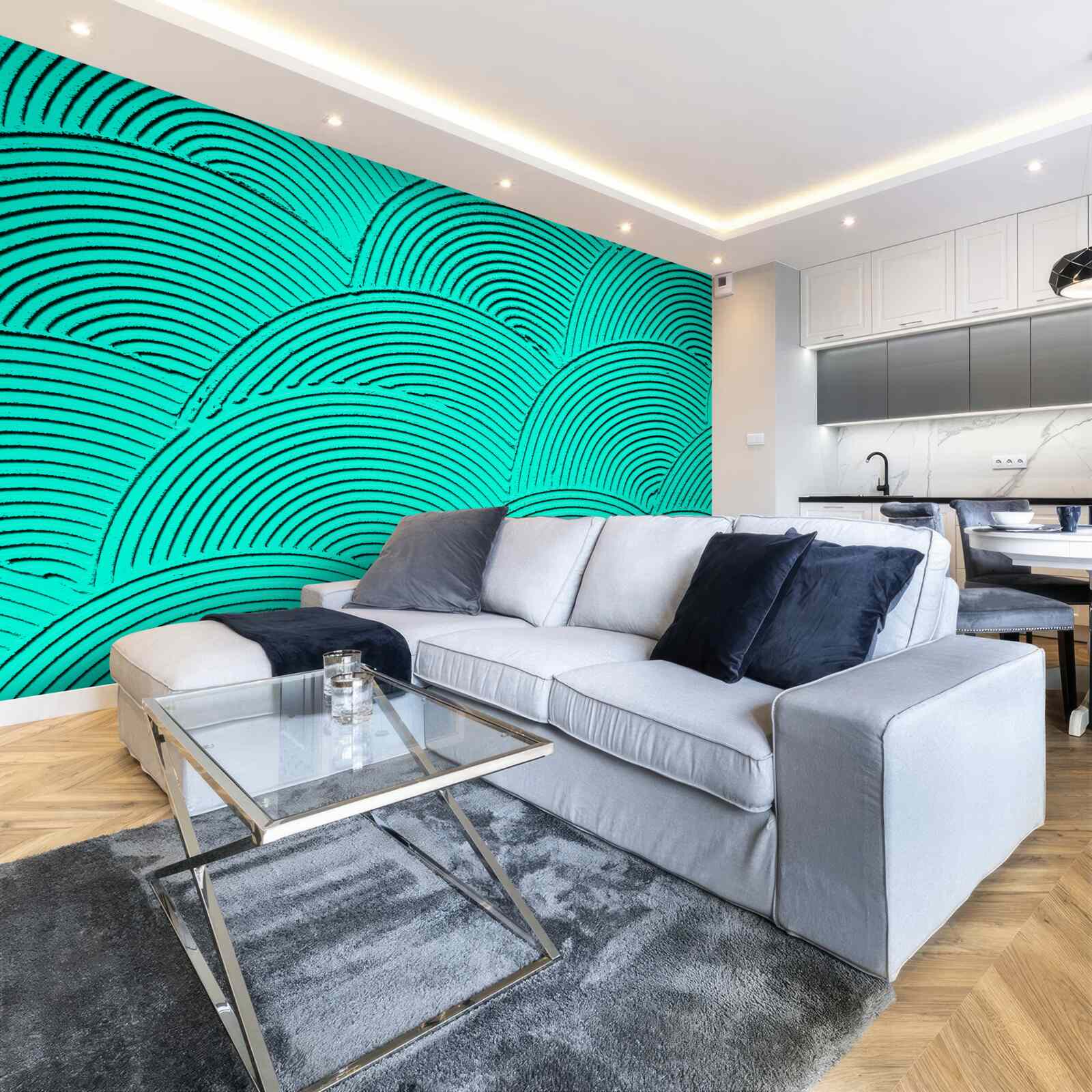 Fotobehang heldere halve cirkels met een abstract uiterlijk