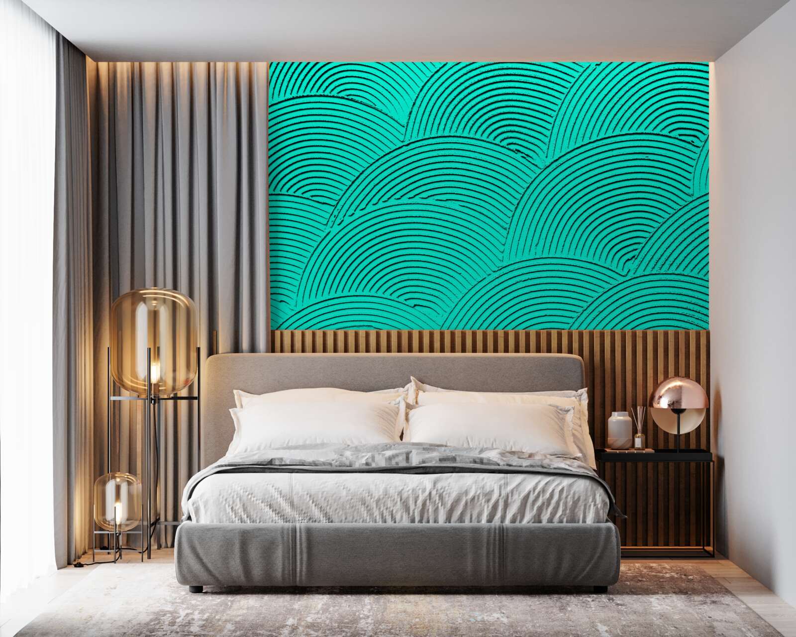 Fotobehang heldere halve cirkels met een abstract uiterlijk