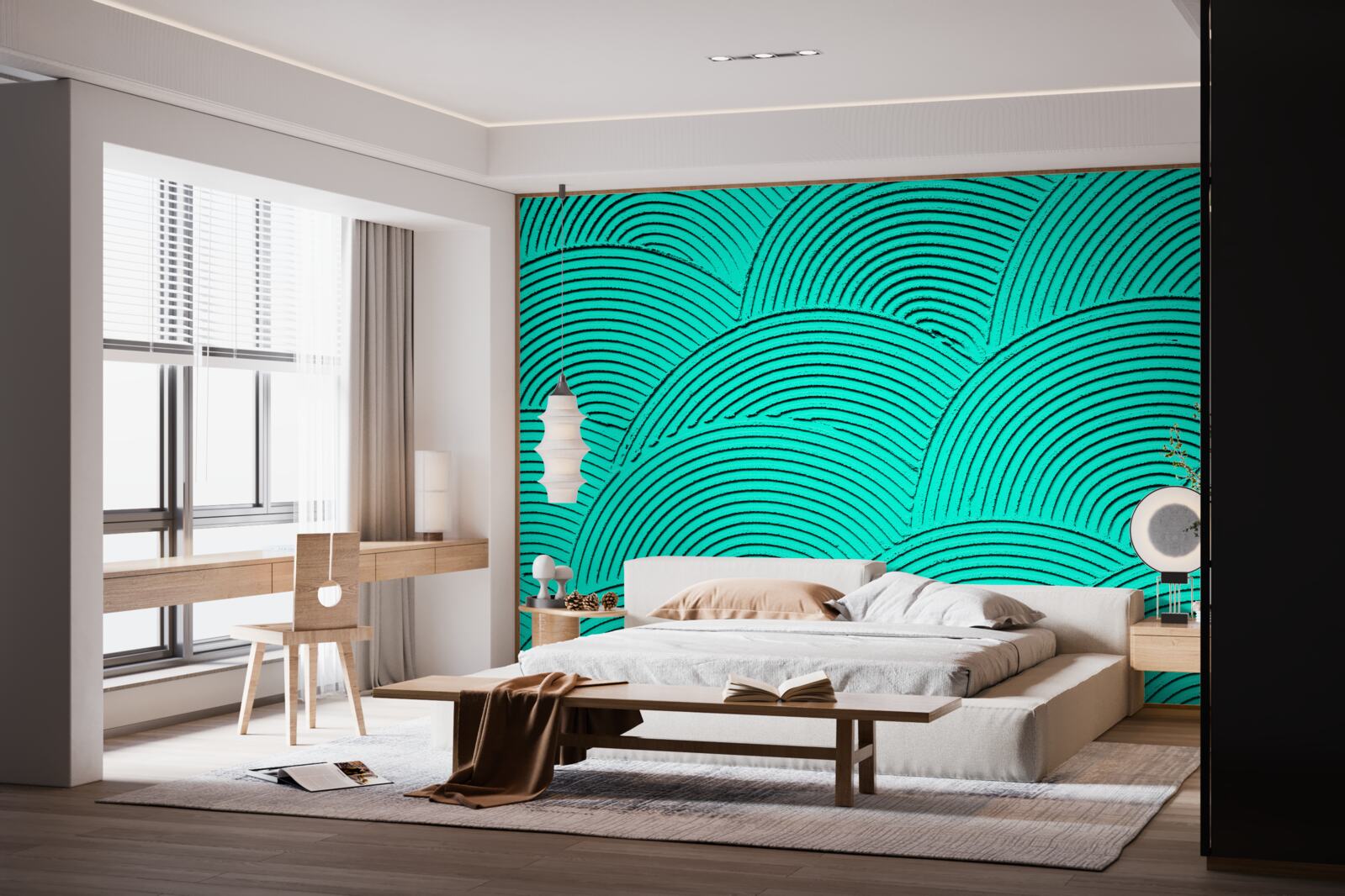 Fotobehang heldere halve cirkels met een abstract uiterlijk