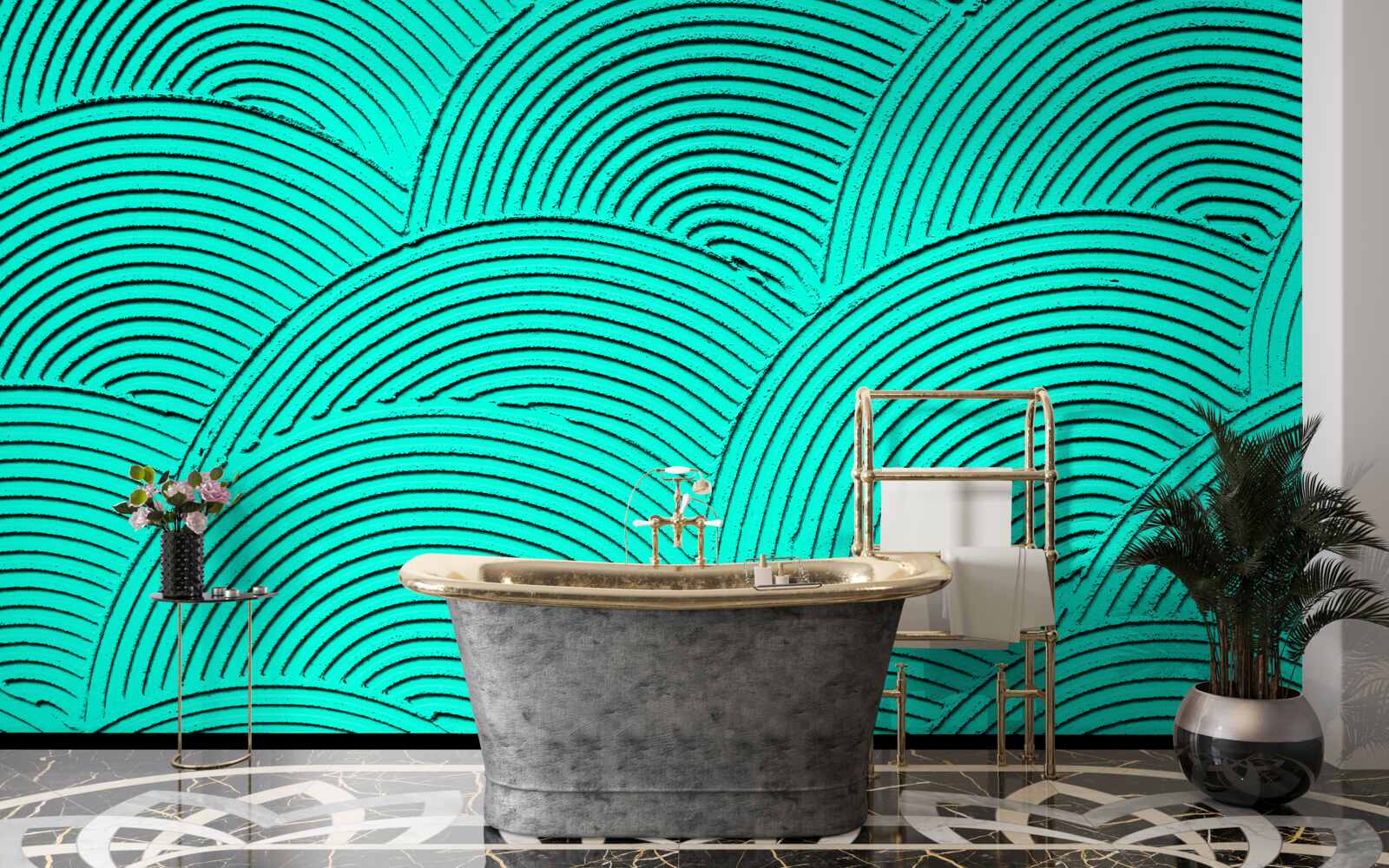 Fotobehang heldere halve cirkels met een abstract uiterlijk