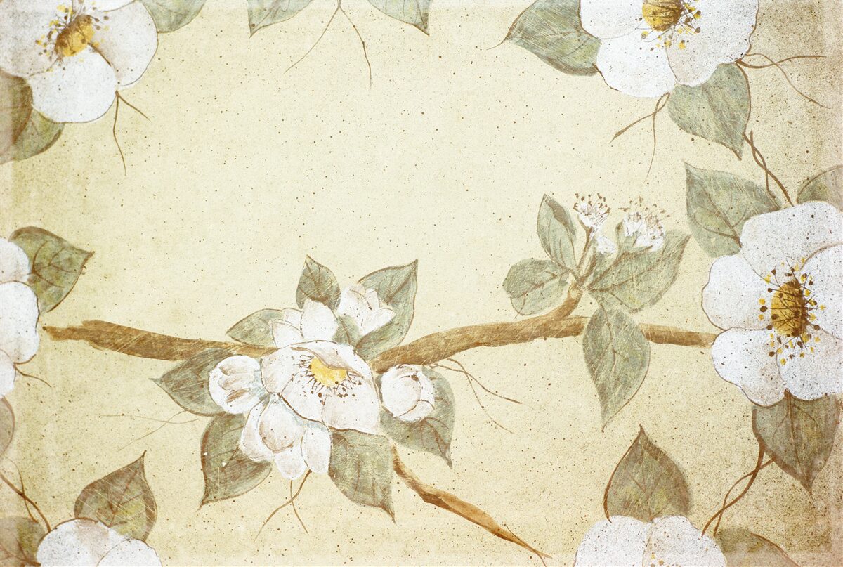 Fotobehang bloemen bloeien aan de takken