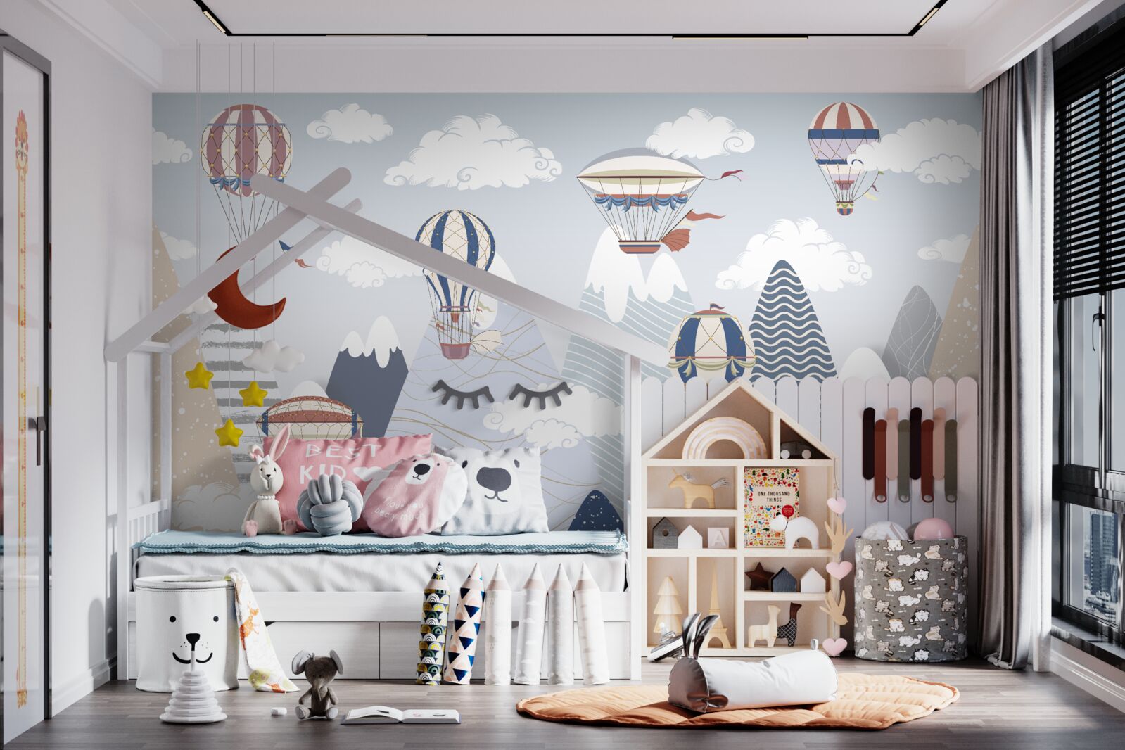 Fotobehang vliegen in heteluchtballonnen