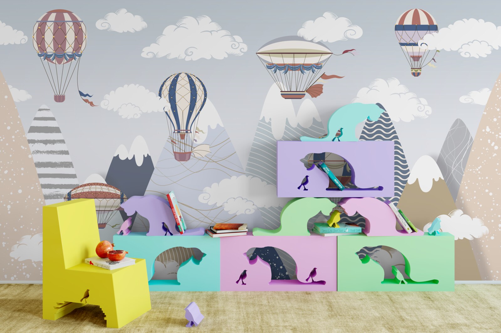 Fotobehang vliegen in heteluchtballonnen