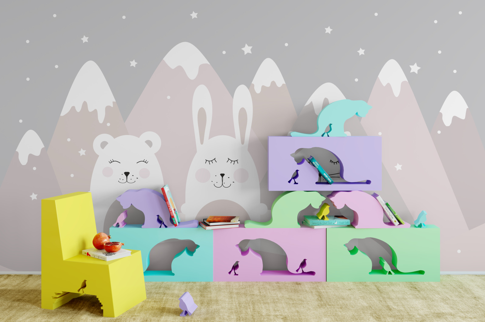 Fotobehang bergdieren