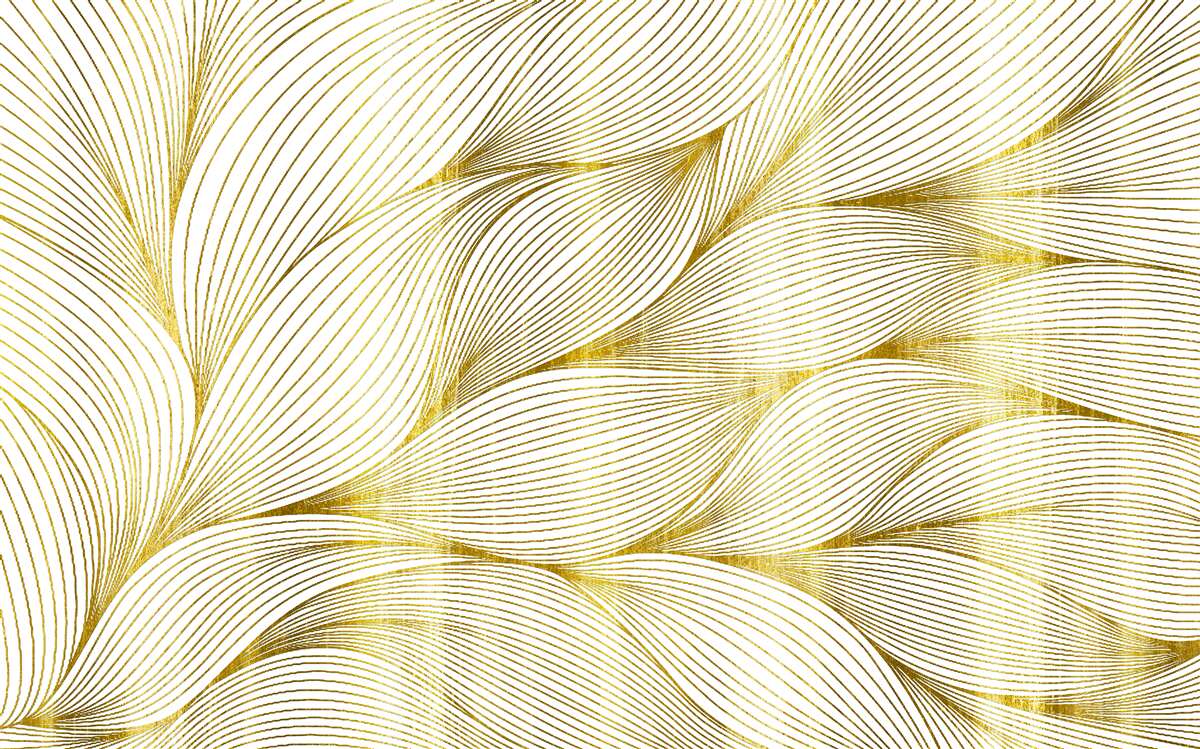 Fotobehang de bladeren hebben een warme gouden tint