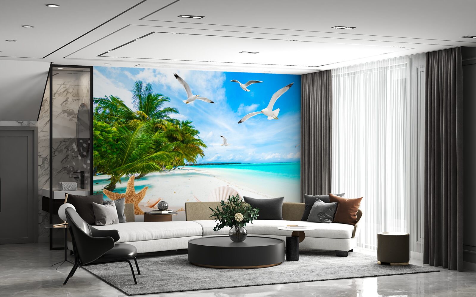 Fotobehang kalme tropische kust