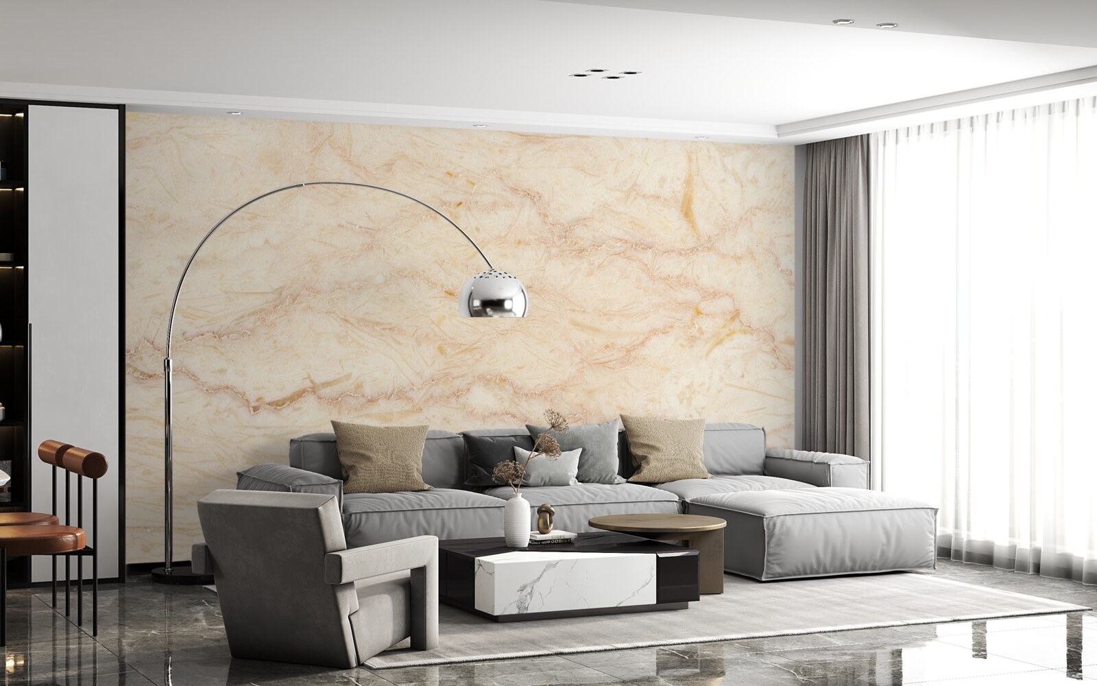 Fotobehang wind die zand naar het veld draagt