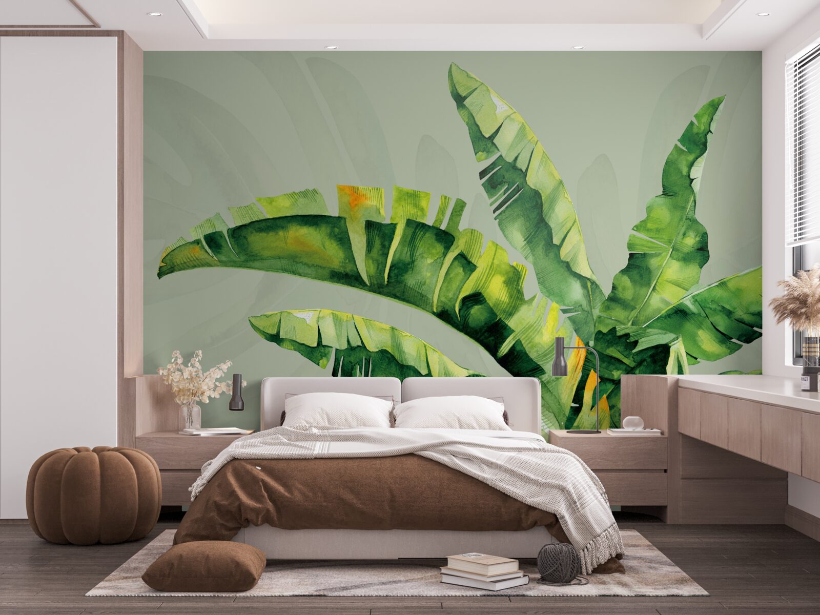 Fotobehang monstera en groene varen