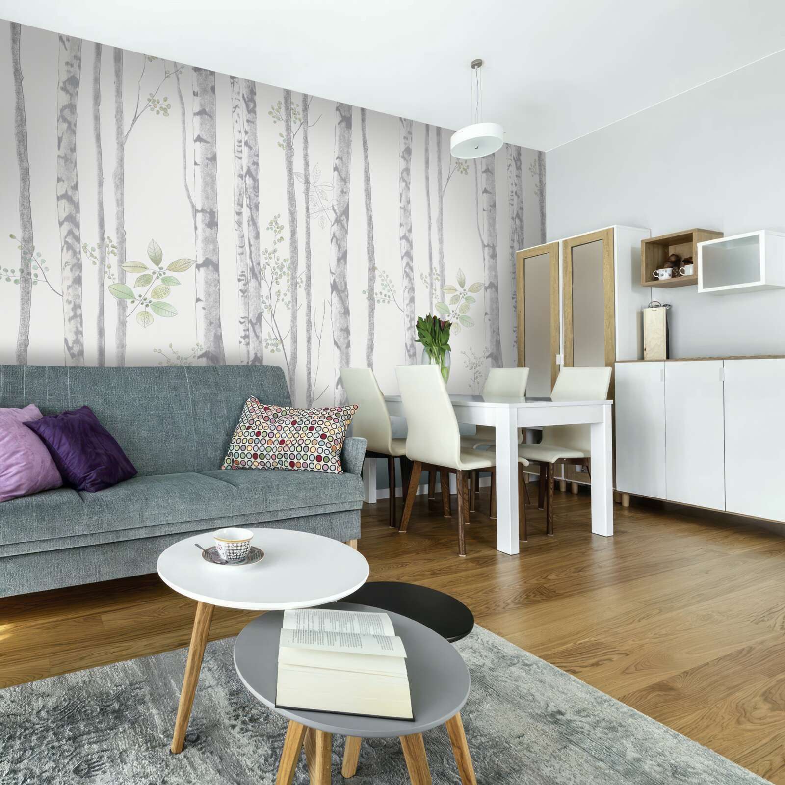 Fotobehang dunne berken