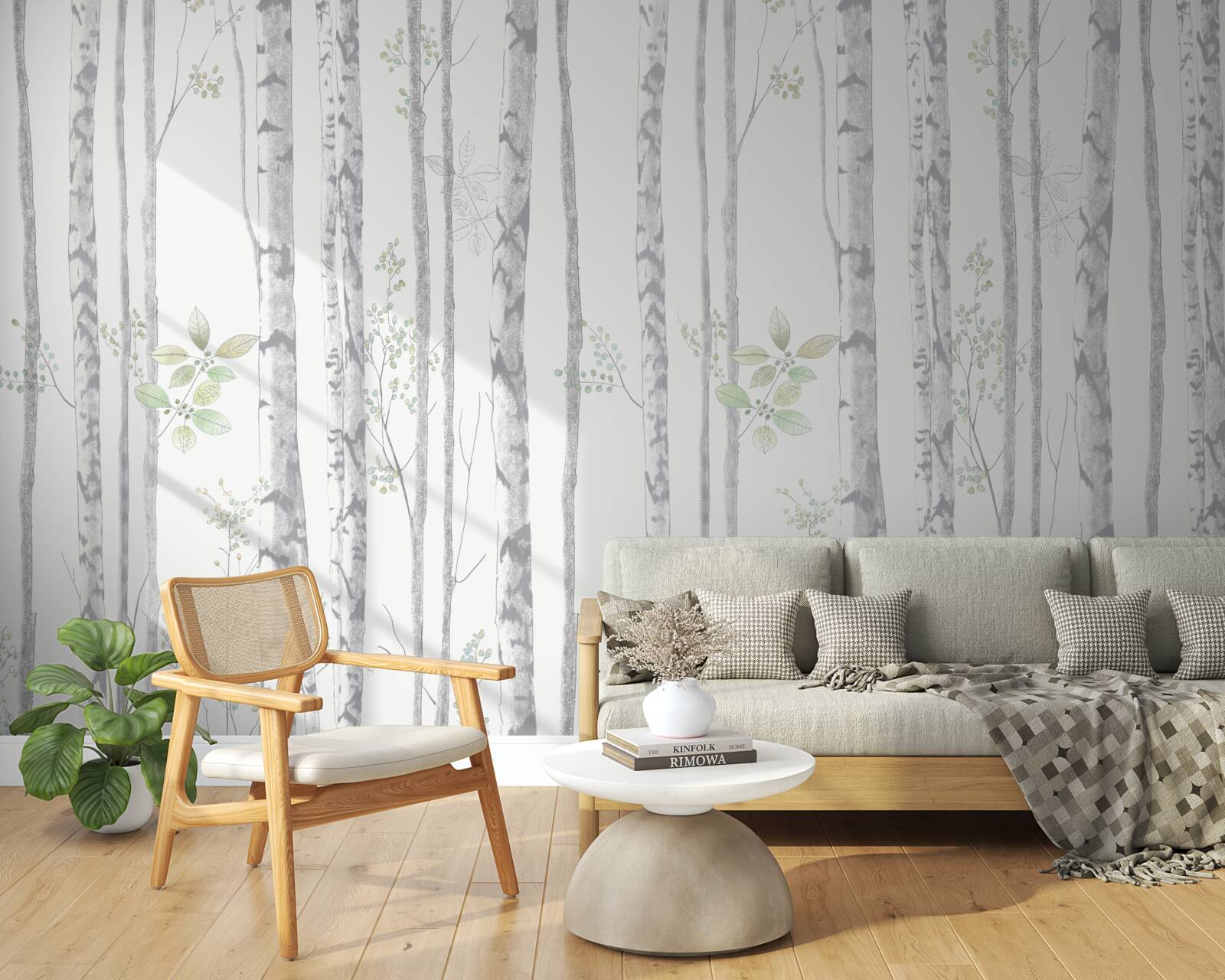 Fotobehang dunne berken