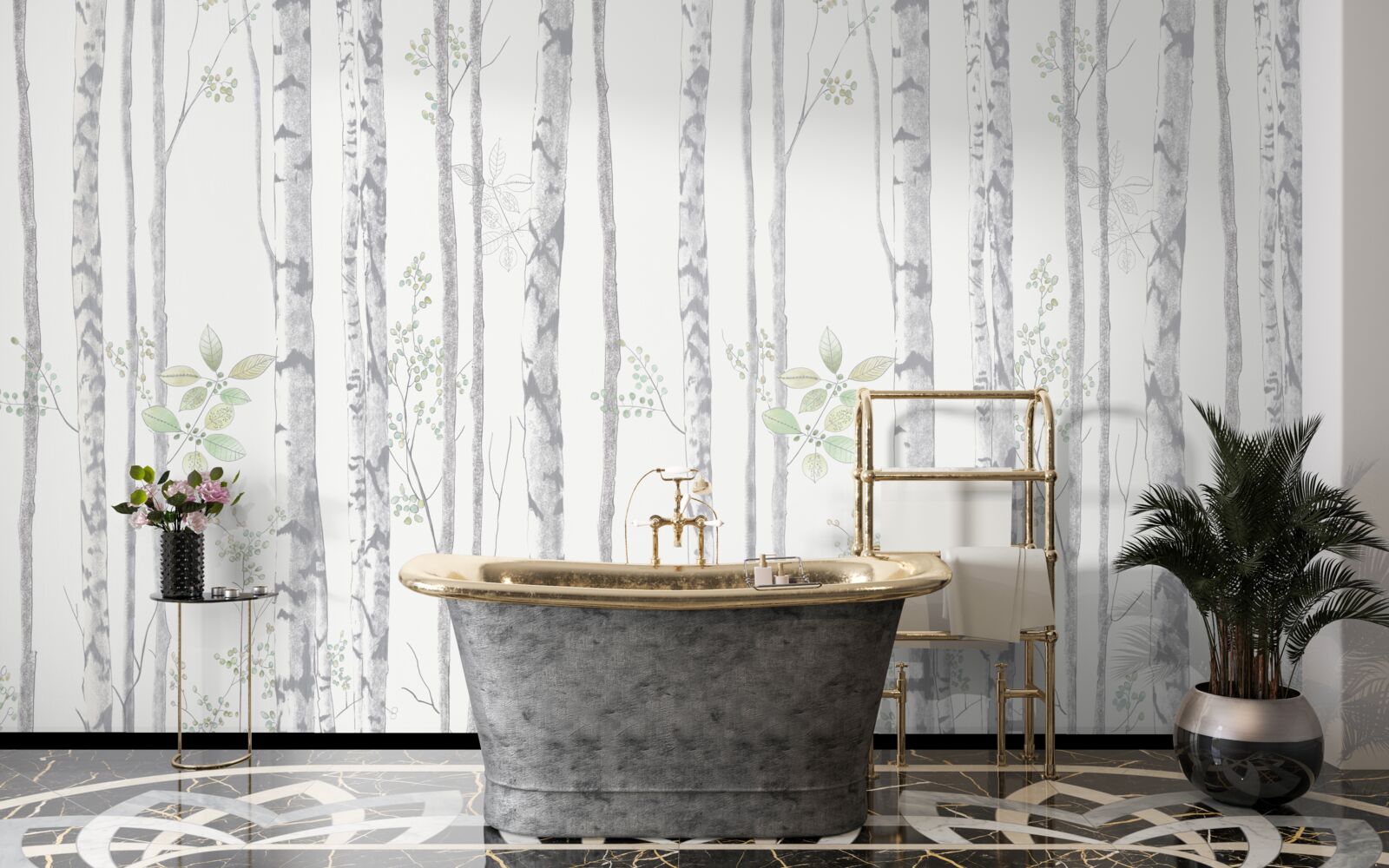 Fotobehang dunne berken