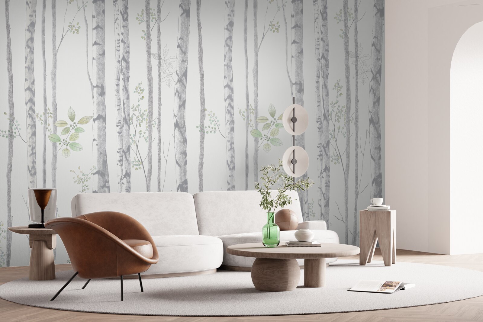 Fotobehang dunne berken