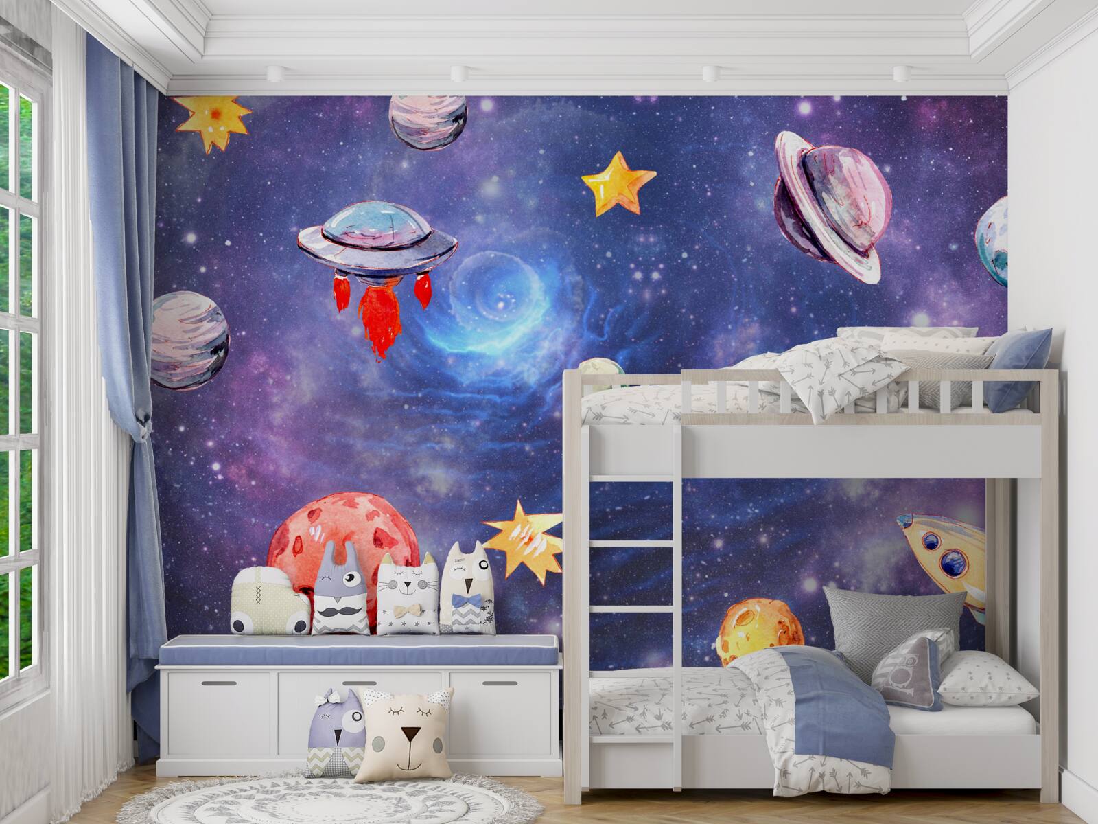 Fotobehang bewoners van de ruimte en hemellichamen