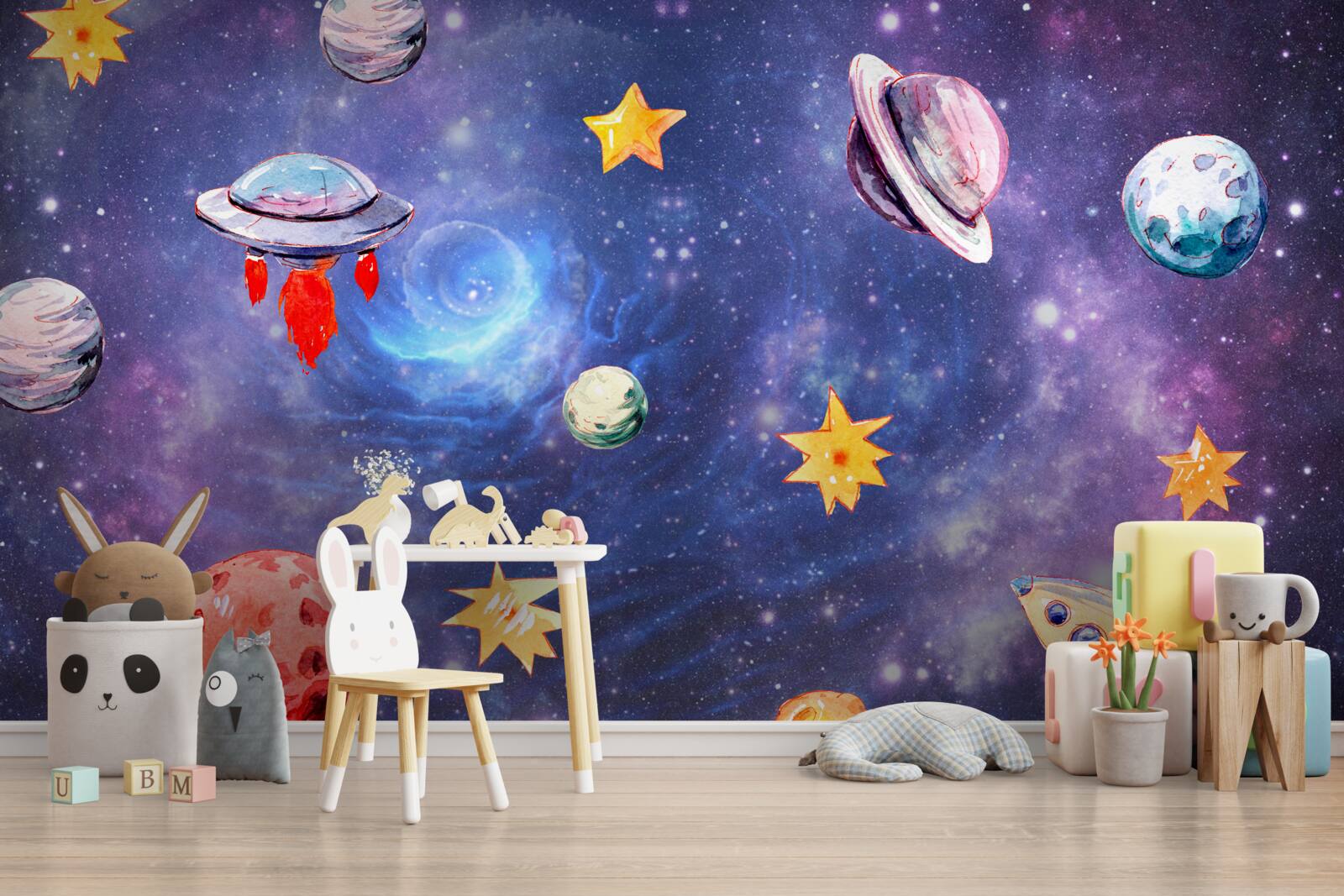 Fotobehang bewoners van de ruimte en hemellichamen