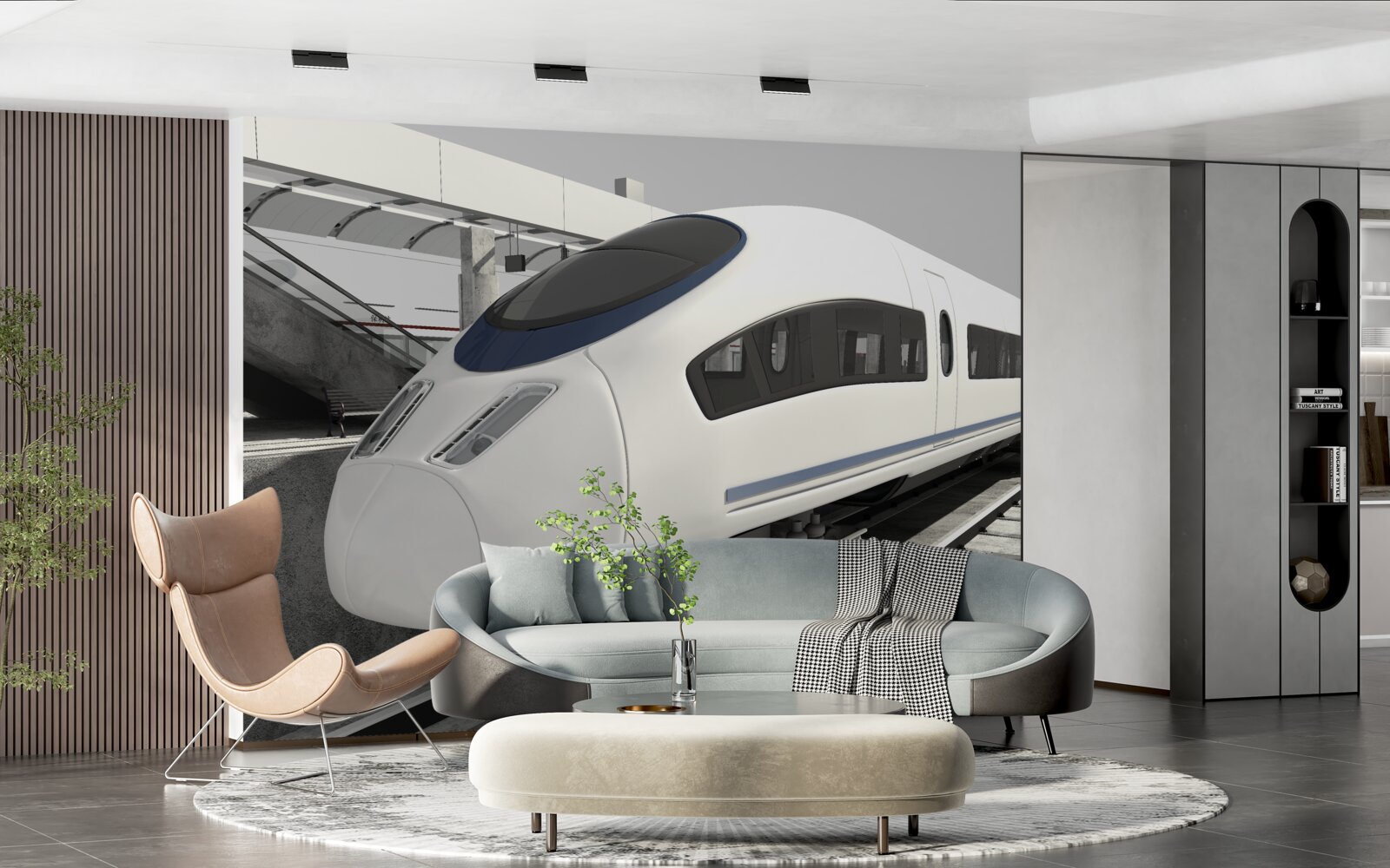 Fotobehang compositie op een platform