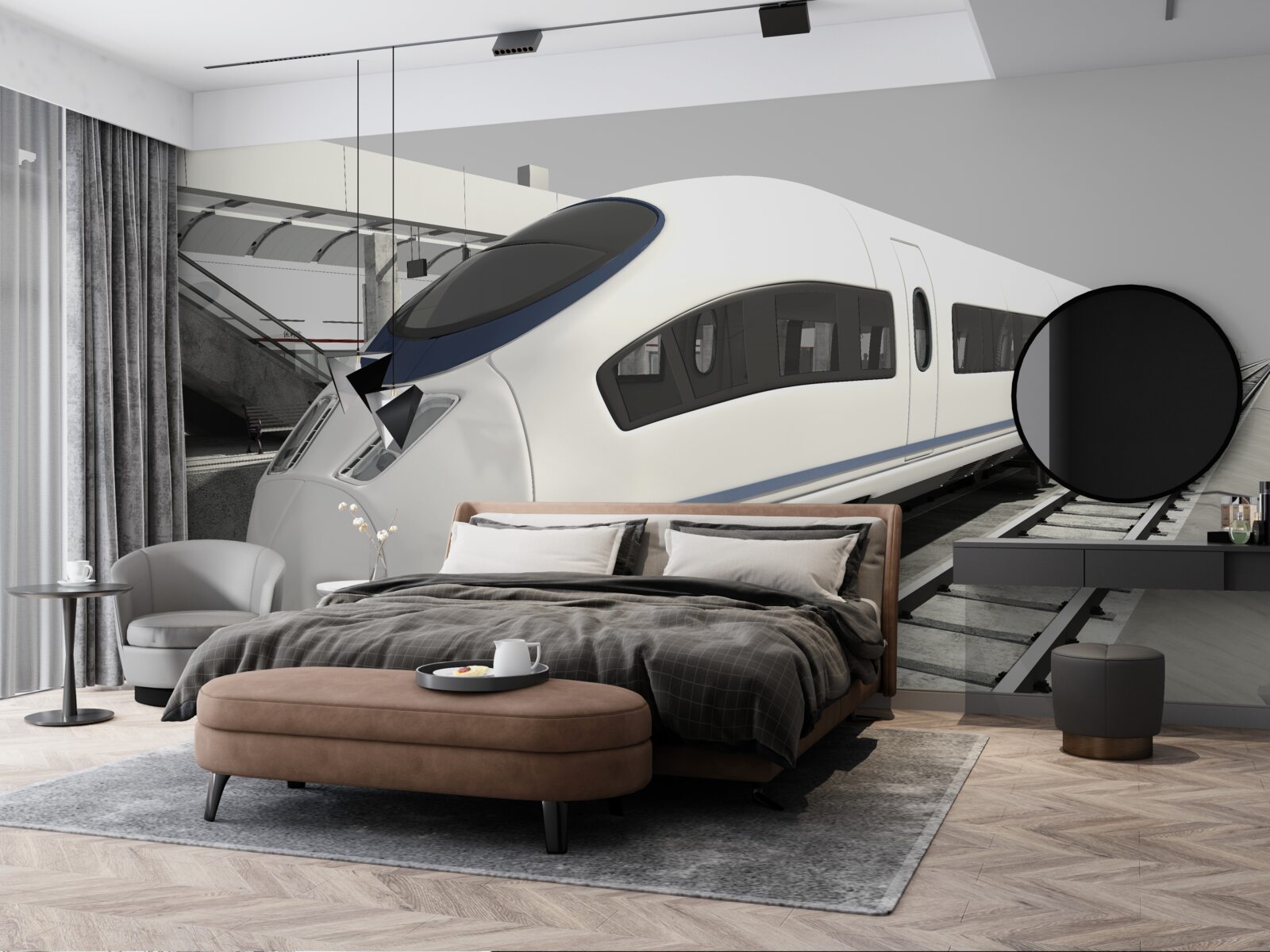 Fotobehang compositie op een platform