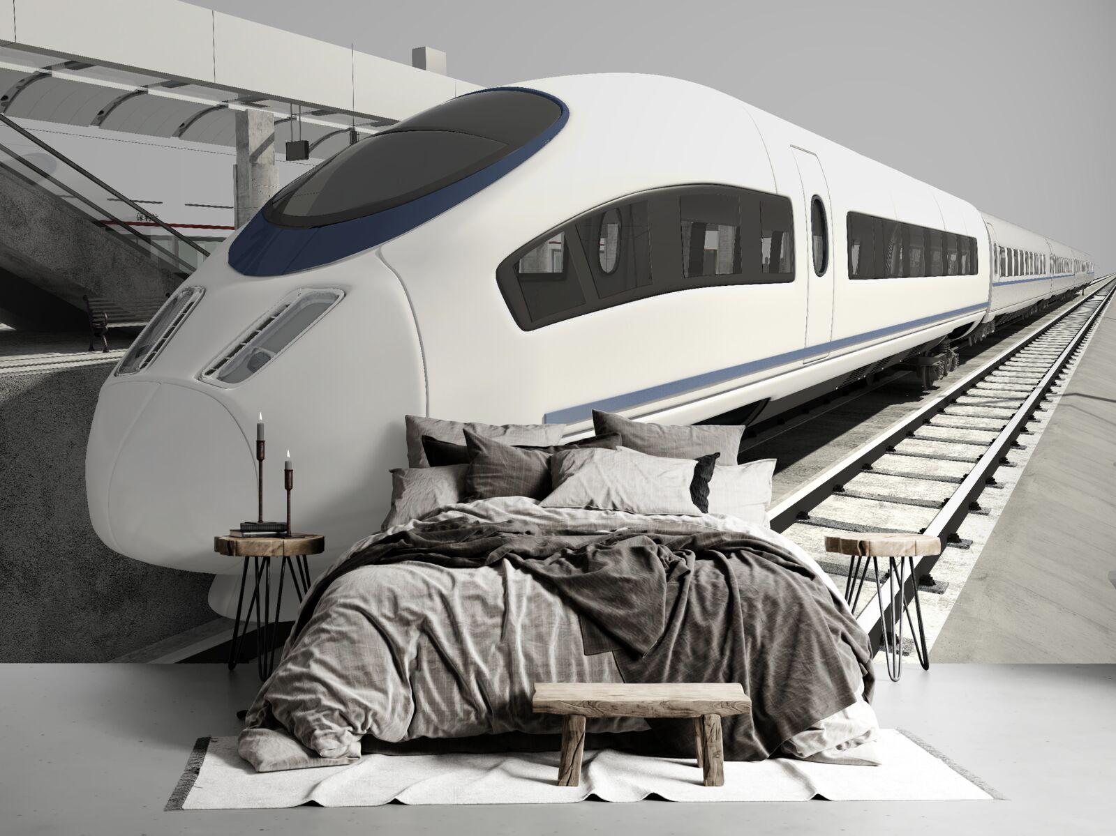 Fotobehang compositie op een platform