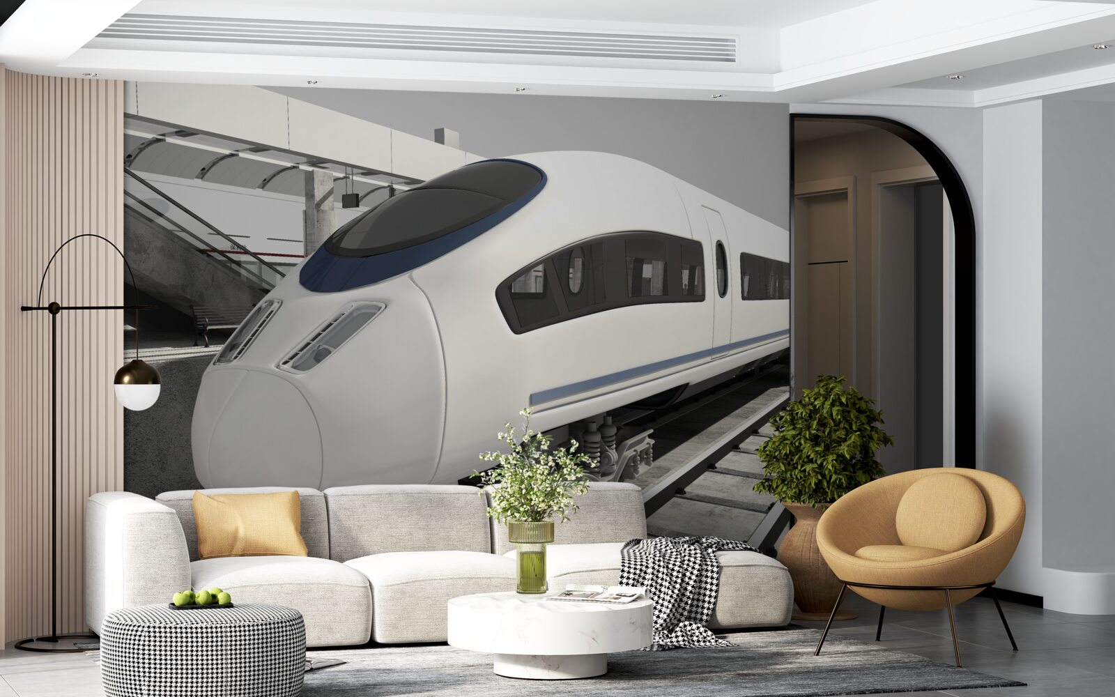 Fotobehang compositie op een platform