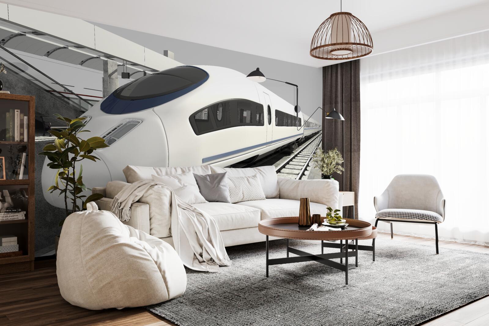 Fotobehang compositie op een platform