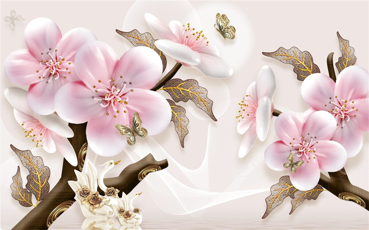 Fotobehang delicaat bloeiende knoppen