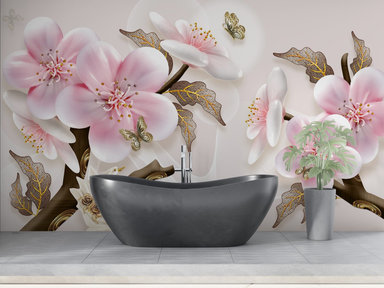 Fotobehang delicaat bloeiende knoppen