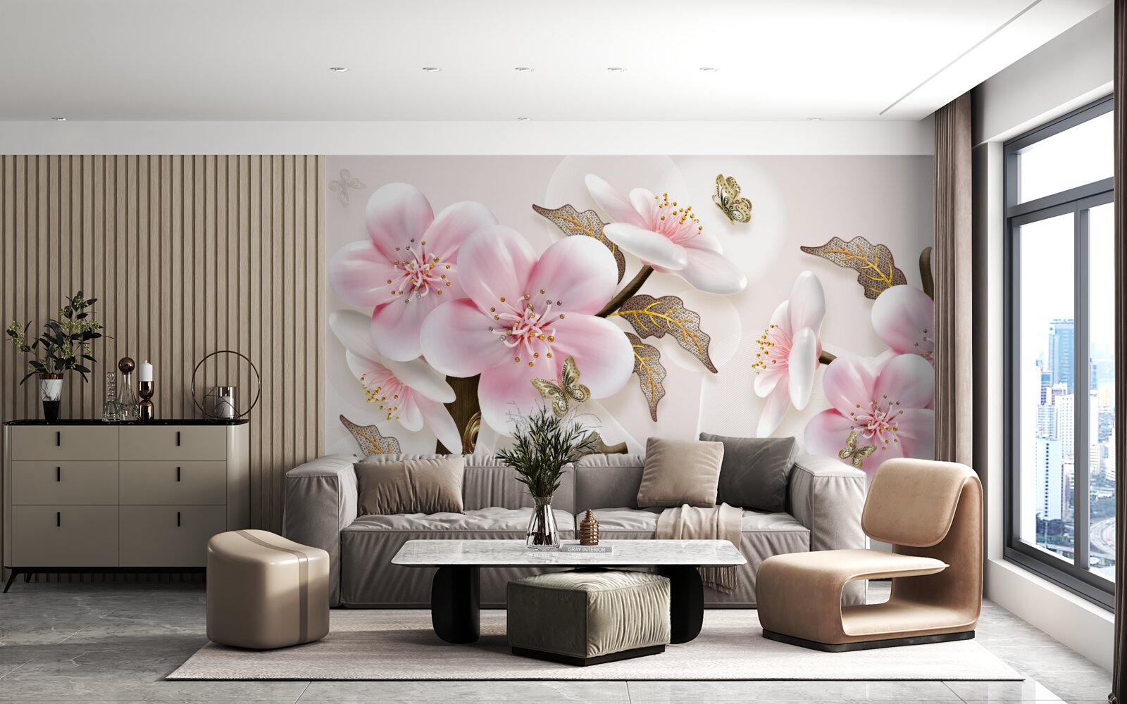 Fotobehang delicaat bloeiende knoppen