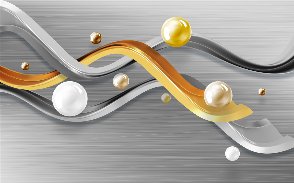 Fotobehang lijnen en bollen in het abstracte