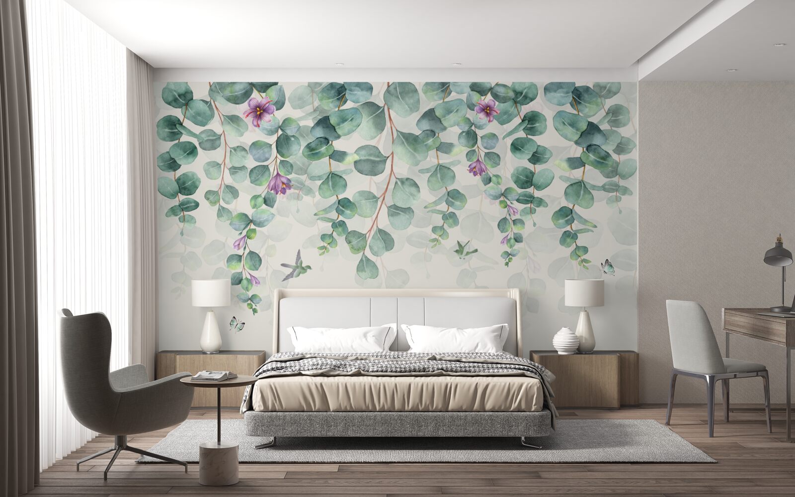 Fotobehang bloeiende eucalyptus