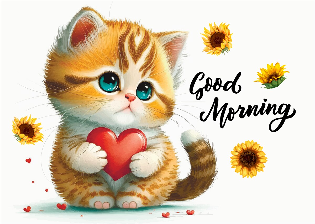 Fotobehang een kat met wensen