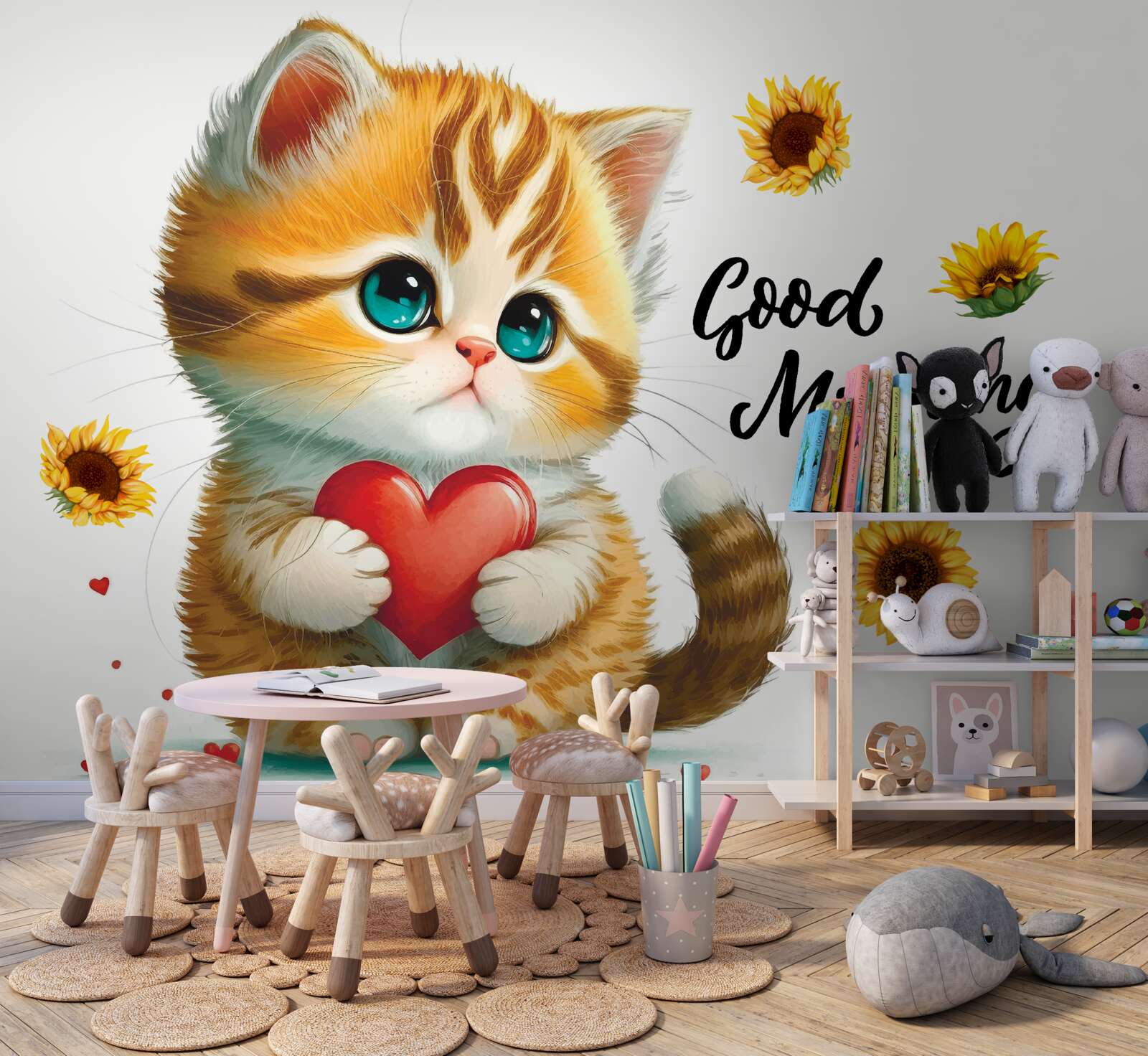 Fotobehang een kat met wensen