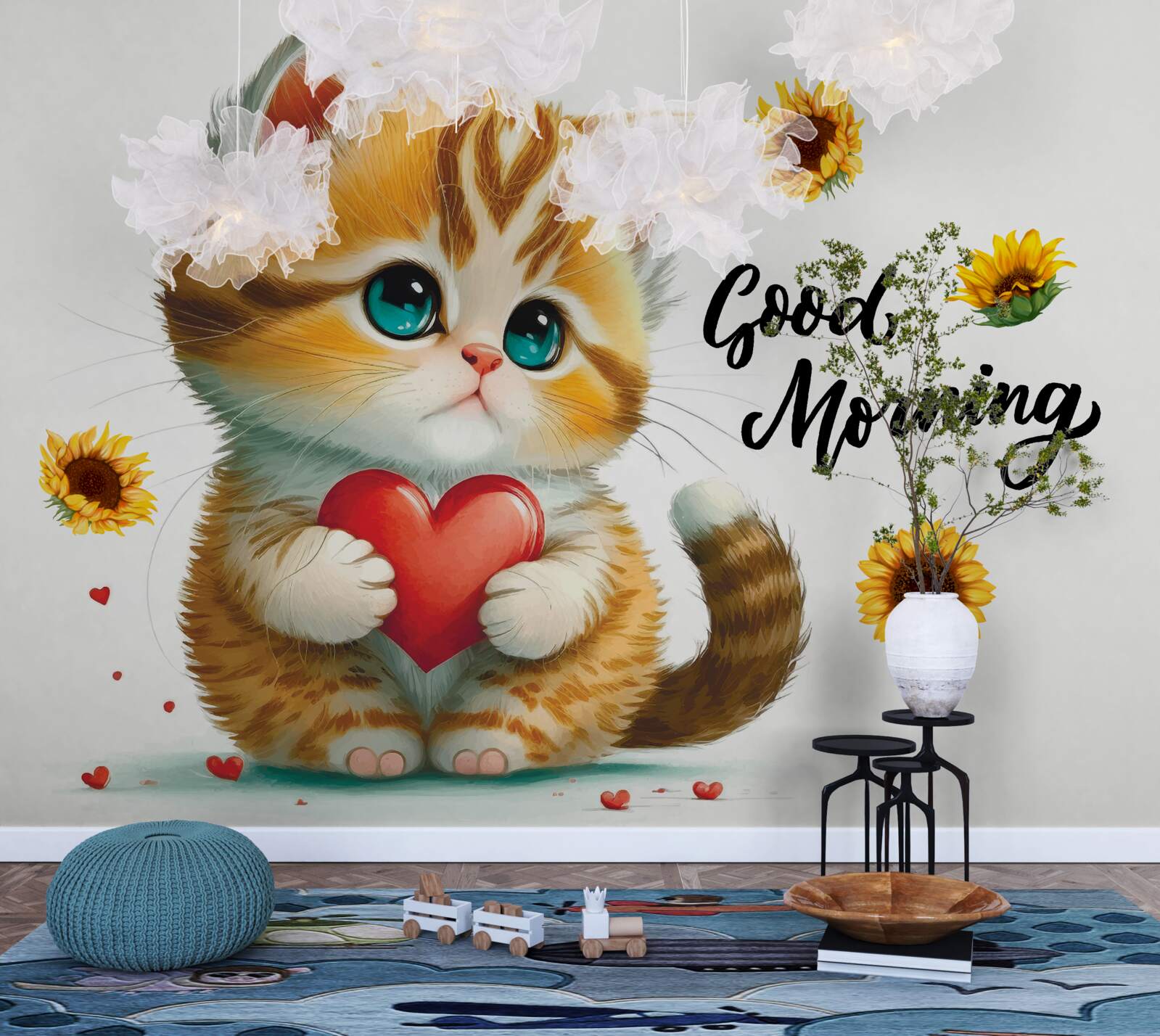 Fotobehang een kat met wensen