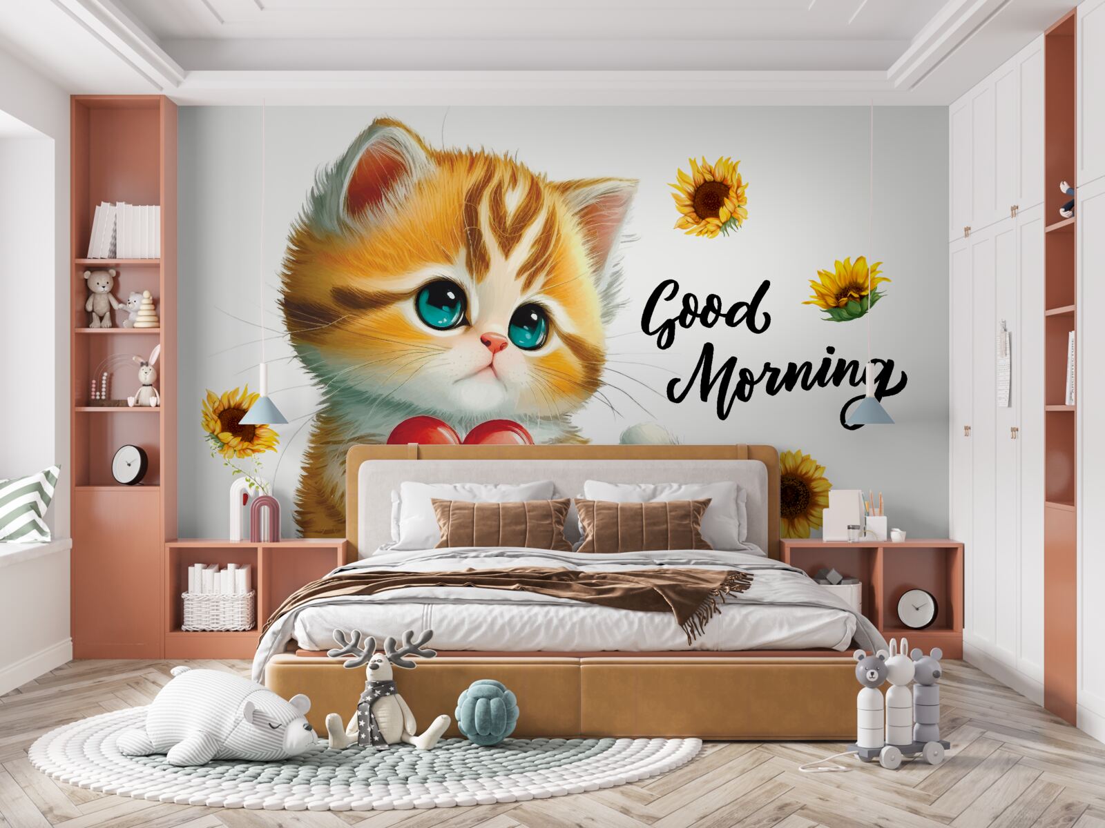 Fotobehang een kat met wensen