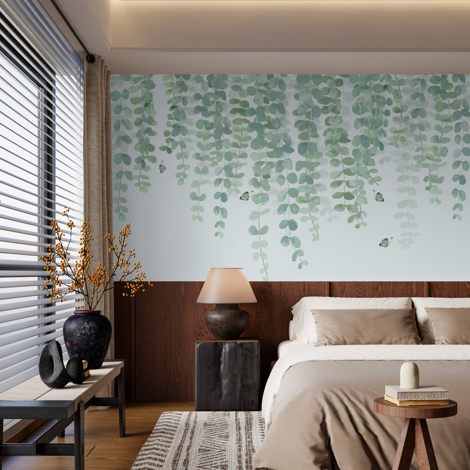 Fotobehang eucalyptusbladeren zijn groen