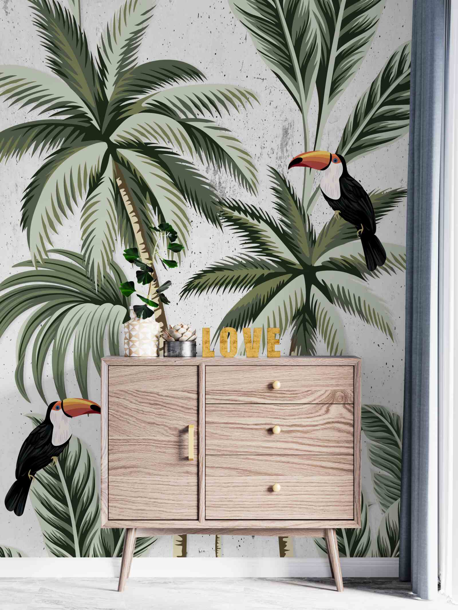 Fotobehang vogels in de bomen