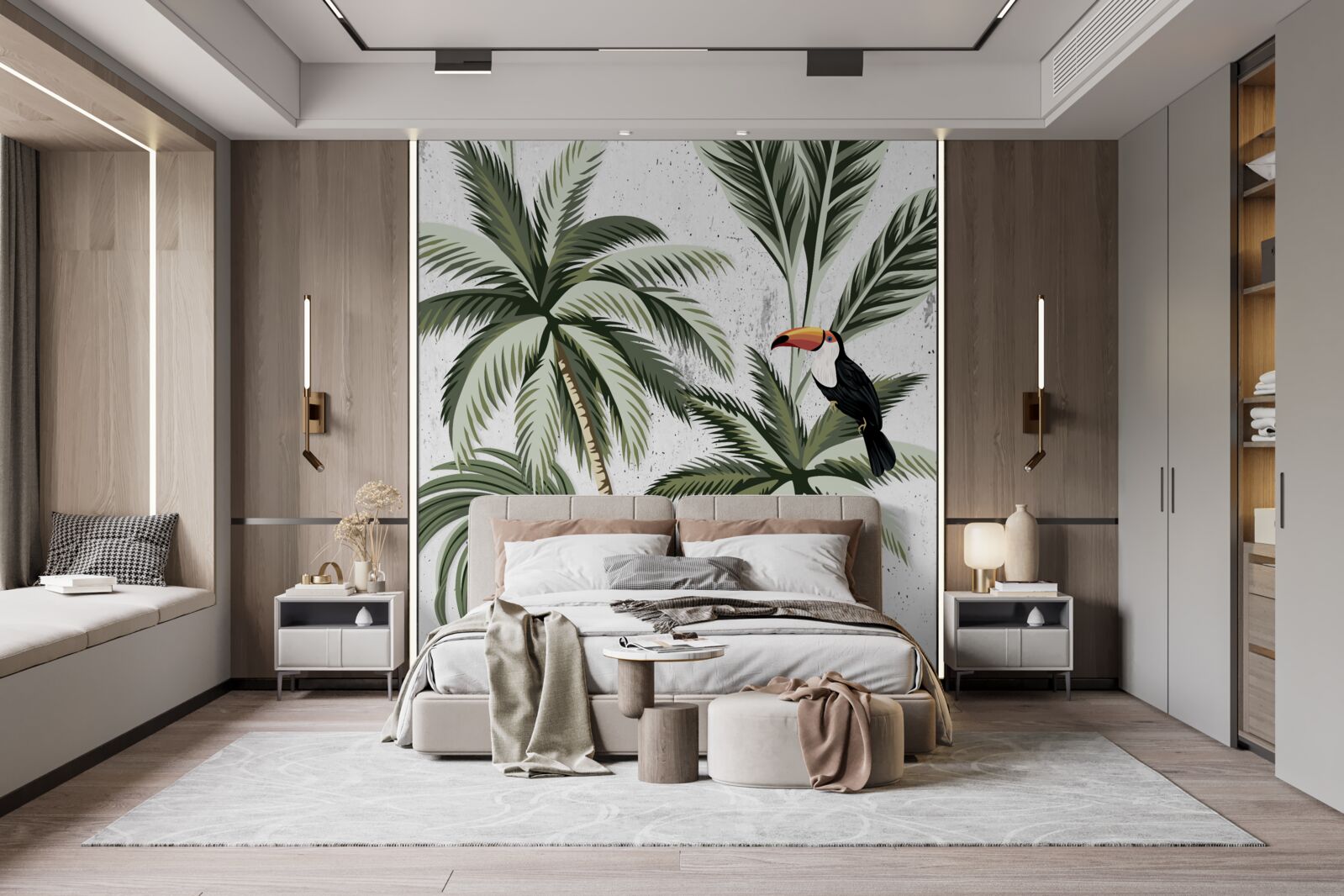 Fotobehang vogels in de bomen