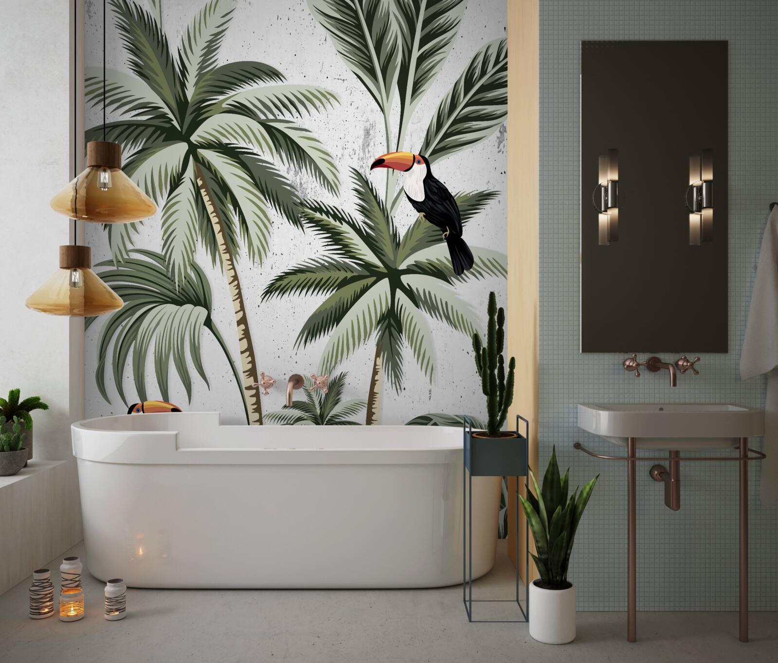 Fotobehang vogels in de bomen