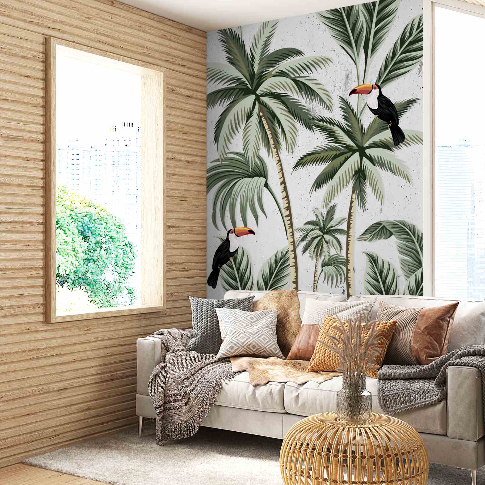 Fotobehang vogels in de bomen