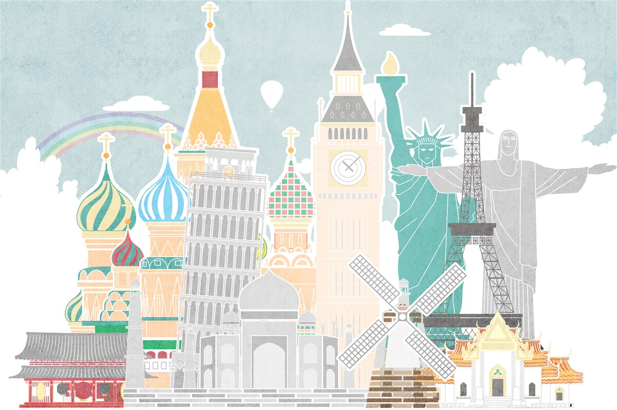 Fotobehang wereldberoemde sites