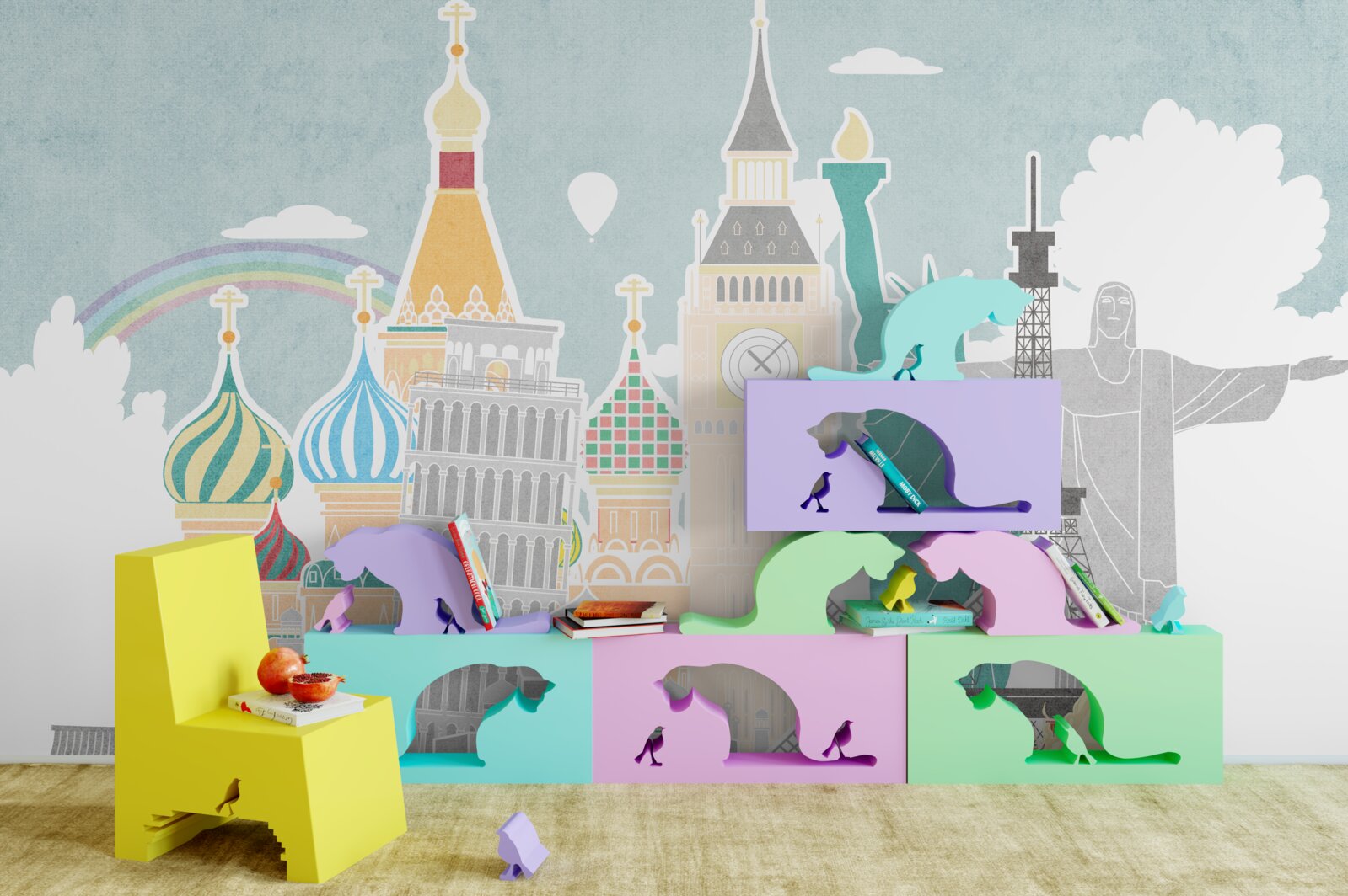 Fotobehang wereldberoemde sites